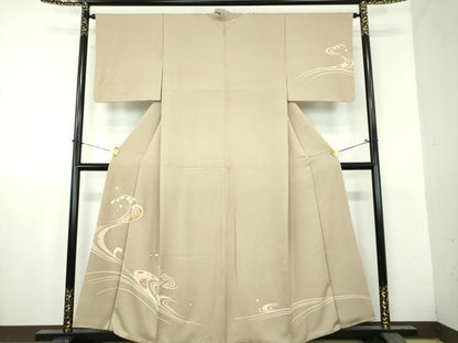 平和屋着物●訪問着　立波花文　金彩　正絹　逸品　DABH9722ps
