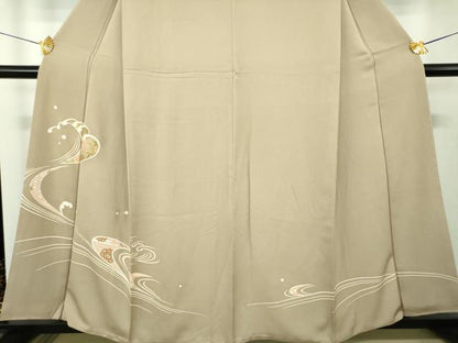 平和屋着物●訪問着　立波花文　金彩　正絹　逸品　DABH9722ps