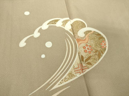 平和屋着物●訪問着　立波花文　金彩　正絹　逸品　DABH9722ps