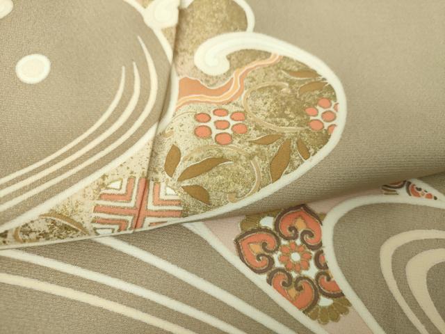 平和屋着物●訪問着　立波花文　金彩　正絹　逸品　DABH9722ps