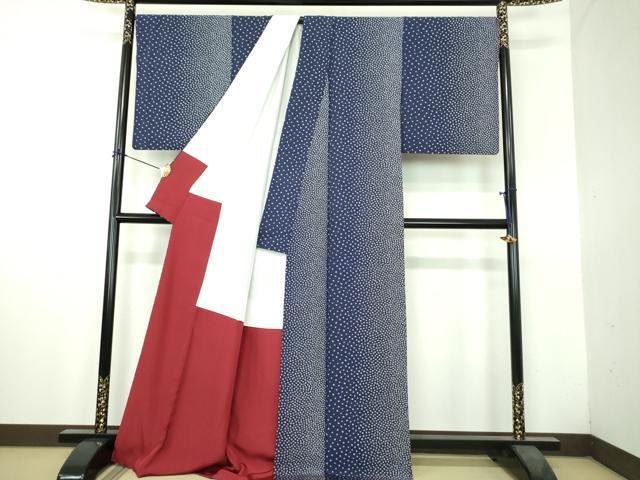 平和屋着物●上質な小紋　小花文　ロング丈　正絹　逸品　DABH9723ps