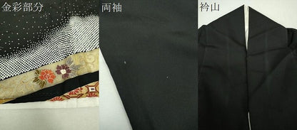 平和屋着物●豪華黒留袖　駒刺繍　几帳花文　金彩　正絹　逸品　DABH9727ps