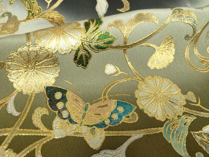 平和屋着物●豪華黒留袖　作家物　舞蝶鳳凰花唐草　暈し染め　金銀彩　正絹　逸品　DABH9729ps