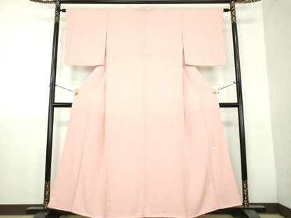 平和屋着物●上質な色無地　作家物　孝好み　舞桜地紋　洗柿色　正絹　逸品　未使用　DABH9731ps