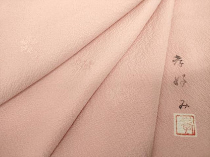 平和屋着物●上質な色無地　作家物　孝好み　舞桜地紋　洗柿色　正絹　逸品　未使用　DABH9731ps