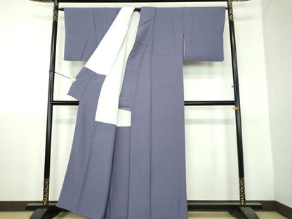 平和屋着物●上質な色無地　褐色　正絹　逸品　DABH9733ps
