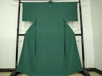 平和屋着物●上質な色無地　鉄色　正絹　逸品　DABH9734ps