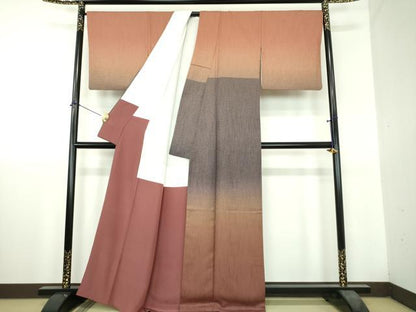 平和屋着物●訪問着　霞文　暈し染め　正絹　逸品　DABH9745ps