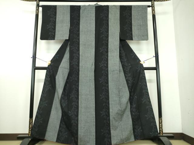 平和屋着物●結城紬　80亀甲　飛び亀甲柄　南天間道　正絹　逸品　DABH9748ps