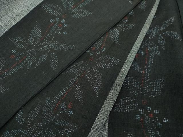 平和屋着物●結城紬　80亀甲　飛び亀甲柄　南天間道　正絹　逸品　DABH9748ps