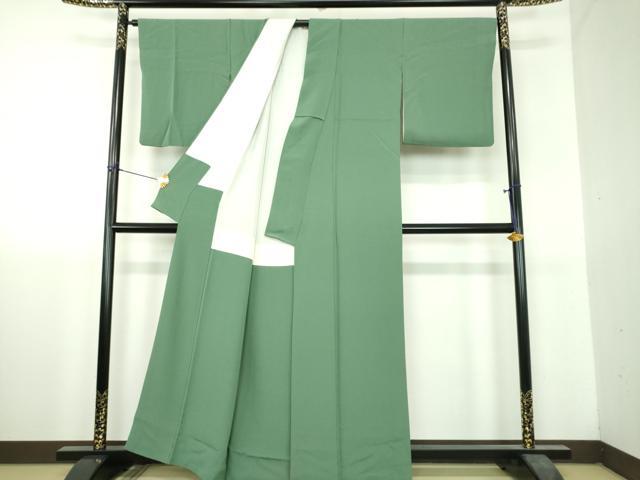 平和屋着物●上質な色無地　薄青色　正絹　逸品　DABH9749ps