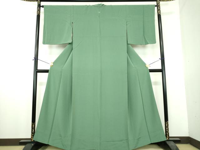 平和屋着物●上質な色無地　薄青色　正絹　逸品　DABH9749ps
