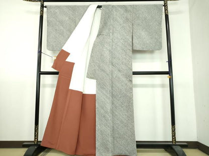 平和屋着物●大変加工の良い総絞り小紋　正絹　逸品　DABH9750ps