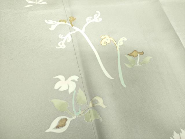平和屋着物●訪問着　駒刺繍　草花文　金彩　正絹　逸品　DABH9752ps