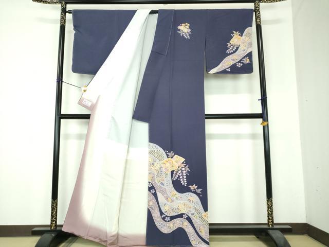 平和屋着物●越後十日町の一流染匠　桐屋・翠山工房　纐纈師　訪問着　絞り　辻が花　やまと誂製　正絹　逸品　未使用　DABH9754ps