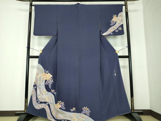 平和屋着物●越後十日町の一流染匠　桐屋・翠山工房　纐纈師　訪問着　絞り　辻が花　やまと誂製　正絹　逸品　未使用　DABH9754ps