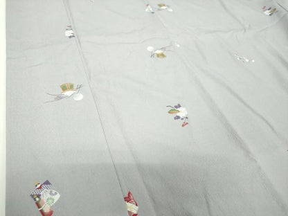 平和屋着物●小紋　立雛　お月見　鯛　洗える着物　DABH9757ps