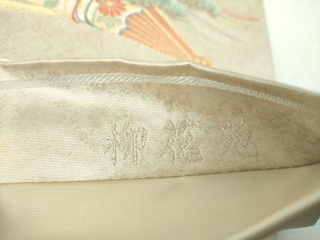 平和屋着物▼太鼓柄袋帯　柳花苑　金銀糸　引箔　正絹　逸品　DABH9765ps