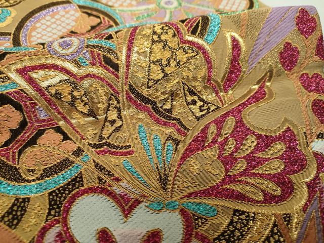 平和屋着物▼袋帯　正絹　逸品　DABH9772ps