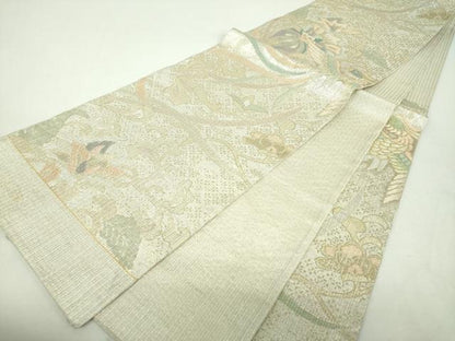 平和屋着物▽西陣　都謹製　六通柄袋帯　スリーシーズン　春夏秋　鳳凰更紗花文　金銀糸　証紙付き　正絹　逸品　未使用　DABH9803ps