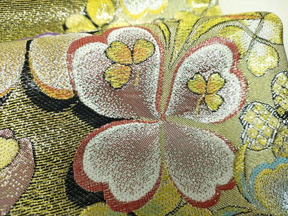 平和屋着物▼六通柄袋帯　舞桜　金銀糸　正絹　逸品　DABH9851ps