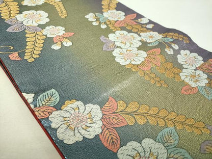 平和屋着物▼六通柄袋帯　辻が花　金糸　正絹　逸品　DABH9852ps