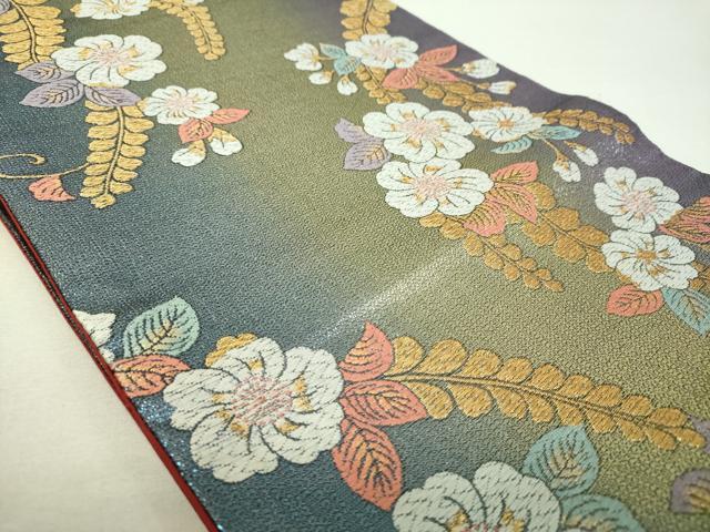 平和屋着物▼六通柄袋帯　辻が花　金糸　正絹　逸品　DABH9852ps
