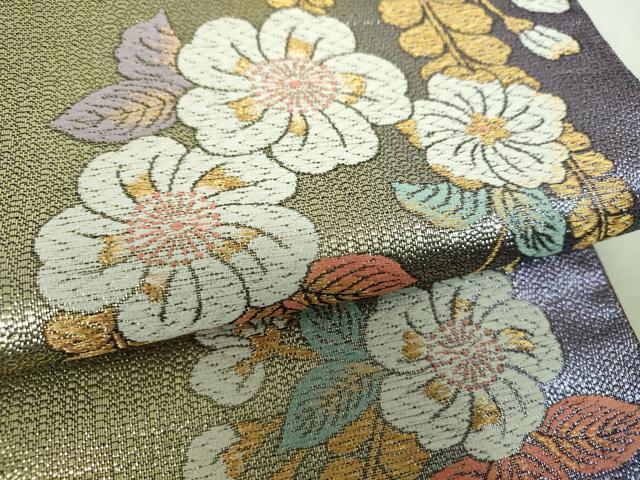 平和屋着物▼六通柄袋帯　辻が花　金糸　正絹　逸品　DABH9852ps