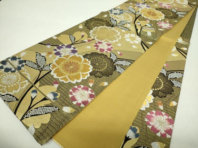 平和屋着物▼六通柄袋帯　舞桜　金糸　正絹　逸品　DABH9857ps