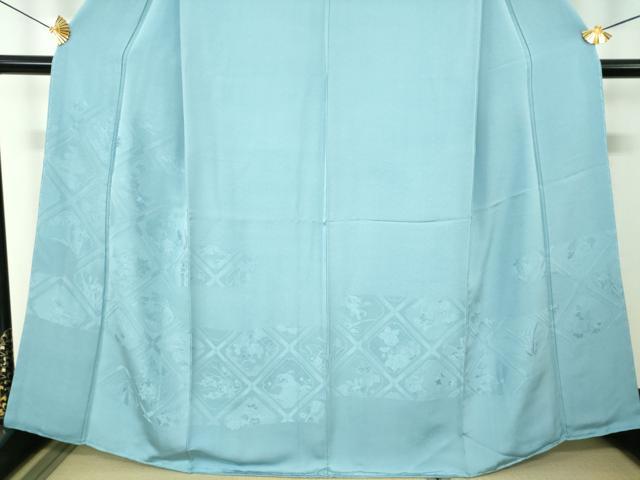 平和屋着物●豪華色留袖　格天井花文　空色　正絹　逸品　未使用　DABH9863ps