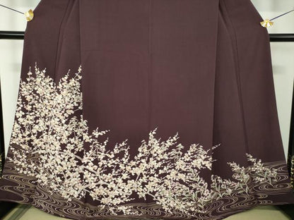 平和屋着物●訪問着　流水梅松文　正絹　逸品　DABH9865ps