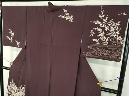 平和屋着物●訪問着　流水梅松文　正絹　逸品　DABH9865ps