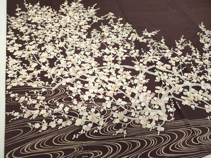 平和屋着物●訪問着　流水梅松文　正絹　逸品　DABH9865ps
