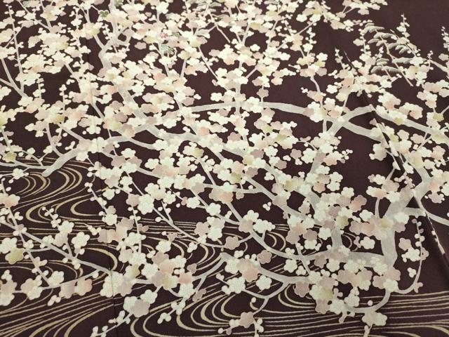 平和屋着物●訪問着　流水梅松文　正絹　逸品　DABH9865ps