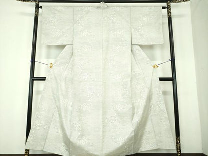 平和屋着物●本場大島紬　白大島　9マルキ　120亀甲　几帳花文　正絹　逸品　未使用　DABH9867ps