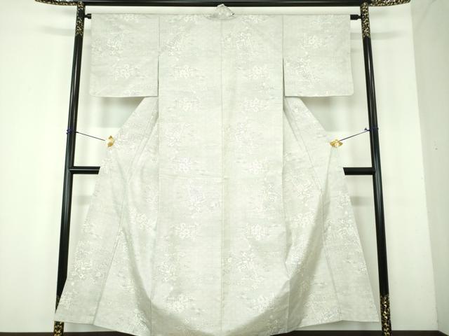 平和屋着物●本場大島紬　白大島　9マルキ　120亀甲　几帳花文　正絹　逸品　未使用　DABH9867ps