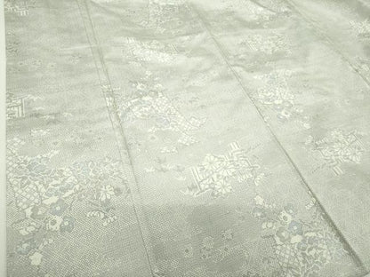 平和屋着物●本場大島紬　白大島　9マルキ　120亀甲　几帳花文　正絹　逸品　未使用　DABH9867ps
