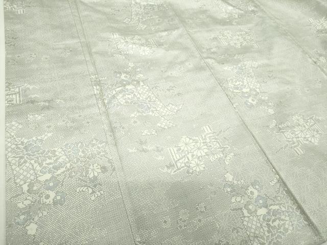 平和屋着物●本場大島紬　白大島　9マルキ　120亀甲　几帳花文　正絹　逸品　未使用　DABH9867ps