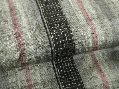 平和屋着物●結城紬　80亀甲　間道　正絹　逸品　DABH9868ps