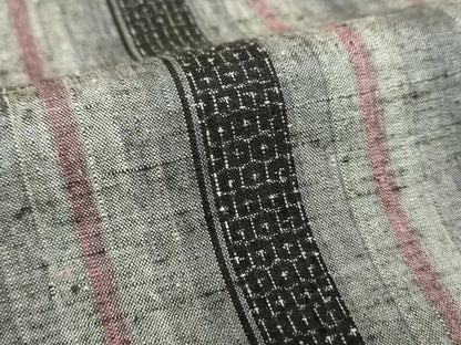 平和屋着物●結城紬　80亀甲　間道　正絹　逸品　DABH9868ps
