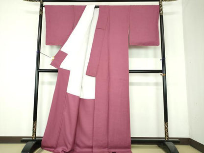 平和屋着物●上質な色無地　小花地紋　浅蘇芳色　正絹　逸品　未使用　DABH9870ps