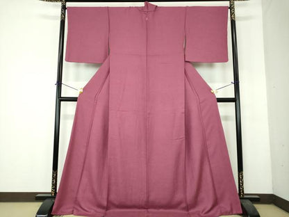 平和屋着物●上質な色無地　小花地紋　浅蘇芳色　正絹　逸品　未使用　DABH9870ps