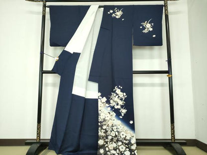 平和屋着物●訪問着　駒刺繍　辻が花　暈し染め　金彩　正絹　逸品　DABH9871ps