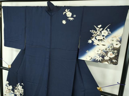 平和屋着物●訪問着　駒刺繍　辻が花　暈し染め　金彩　正絹　逸品　DABH9871ps