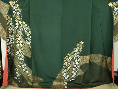 平和屋着物●豪華振袖　絞り　枝垂れ桜　金彩　正絹　逸品　DABH9875ps