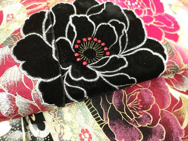 平和屋着物●ブライダルファッションデザイナー・桂由美 振袖 刺繍 ベロア ラインストーン スパンコール 金銀彩 正絹 逸品 DABH9876ps