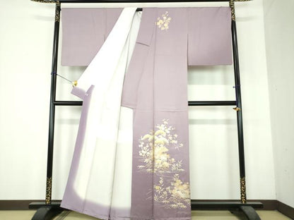 平和屋着物●金彩友禅　卓越技能者・名工・和田光正　訪問着　風景花文　暈し染め　金銀彩　さが美扱い　正絹　逸品　DABH9878ps