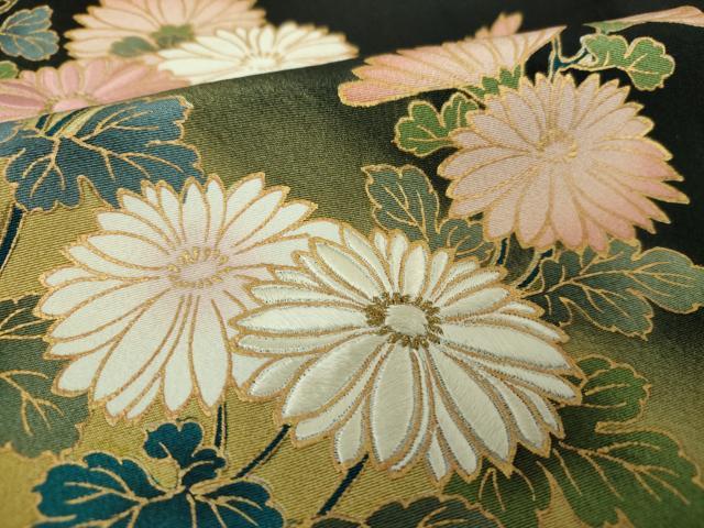 平和屋着物●皇室デザイナー　中村乃武夫　黒留袖　刺繍　流水秋草文　暈し染め　金彩　正絹　逸品　DABH9880ps