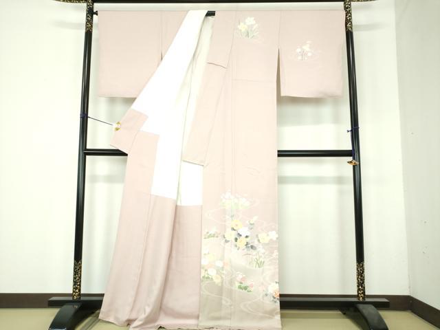 平和屋着物●訪問着　友禅　流水花文　暈し染め　正絹　逸品　DABH9881ps