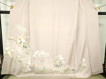 平和屋着物●訪問着　友禅　流水花文　暈し染め　正絹　逸品　DABH9881ps
